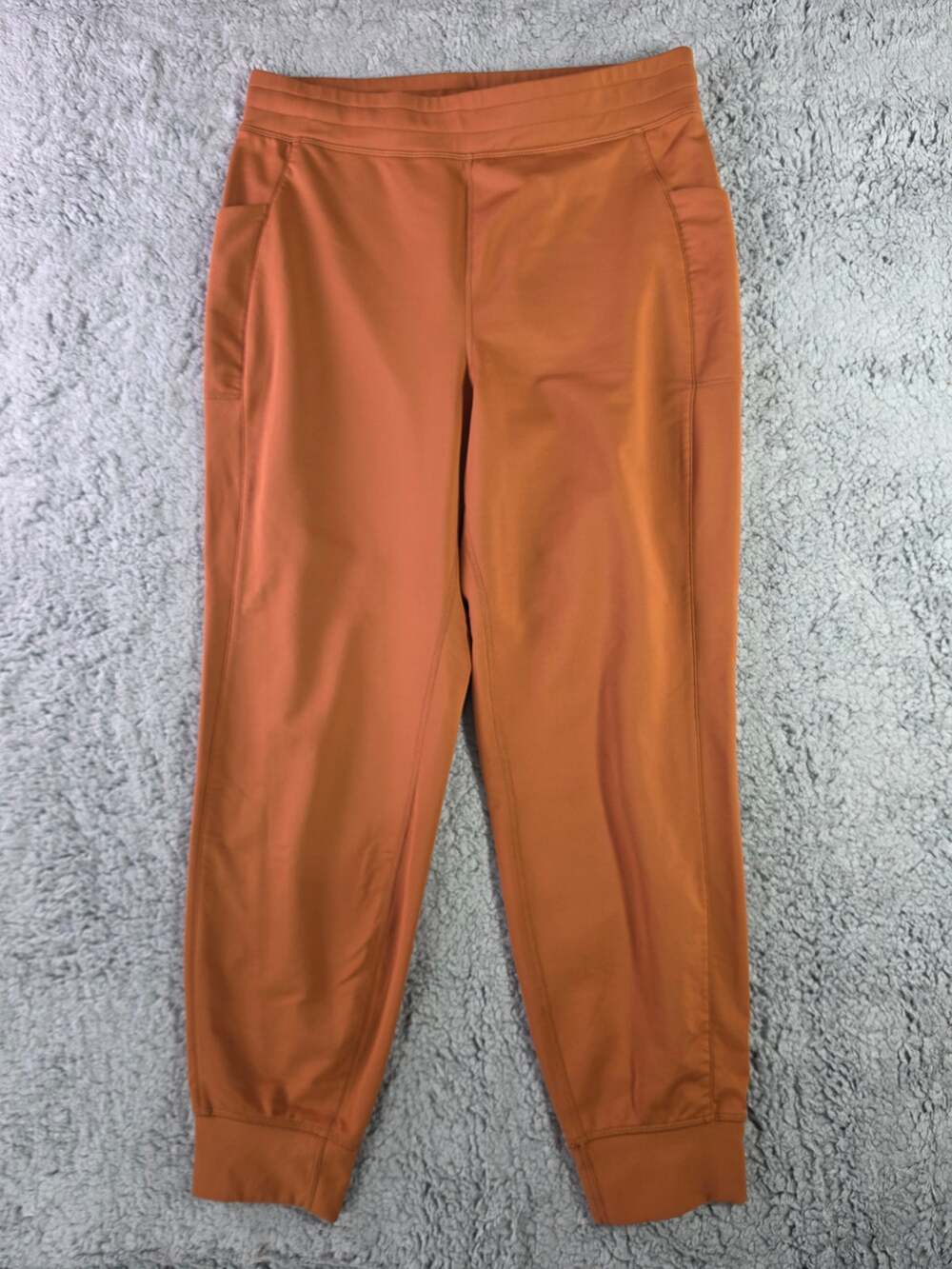 Fabletics Jogger Pants Large Rust Orange High Rise Pull On Athleisure Pockets
